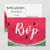 RSVP-Briefkaarten met watermeloen Uitnodiging Briefkaart (Voorkant / Achterkant)
