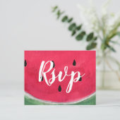 RSVP-Briefkaarten met watermeloen Uitnodiging Briefkaart (Staand voorkant)