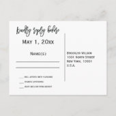 RSVP-Briefkaarten met witte en gouden bruiloft Uitnodiging Briefkaart (Achterkant)