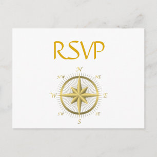 RSVP-Briefkaarten met witte Nautical Wedding Uitnodiging Briefkaart