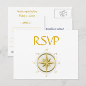 RSVP-Briefkaarten met witte Nautical Wedding Uitnodiging Briefkaart (Voorkant / Achterkant)
