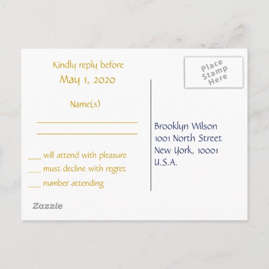 RSVP-Briefkaarten met witte Nautical Wedding Uitnodiging Briefkaart (Achterkant)