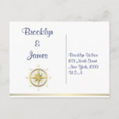 RSVP-Briefkaarten met witte Nautical Wedding Uitnodiging Briefkaart (Achterkant)