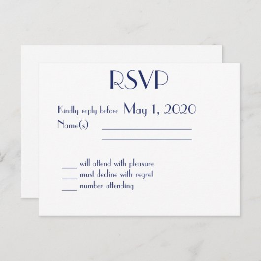 RSVP-Briefkaarten met witte Nautical Wedding Uitnodiging Briefkaart (Voorkant / Achterkant)