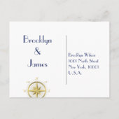 RSVP-Briefkaarten met witte Nautical Wedding Uitnodiging Briefkaart (Achterkant)