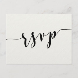 RSVP-Briefkaarten met zwarte en witte kalligrafie Uitnodiging Briefkaart