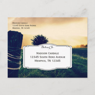 RSVP-Briefkaarten op grond van veldhechting na huw Uitnodiging Briefkaart