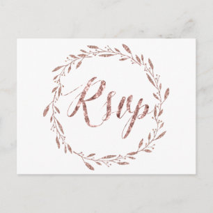 RSVP-Briefkaarten Roos Gold Foil Wreater Uitnodiging Briefkaart
