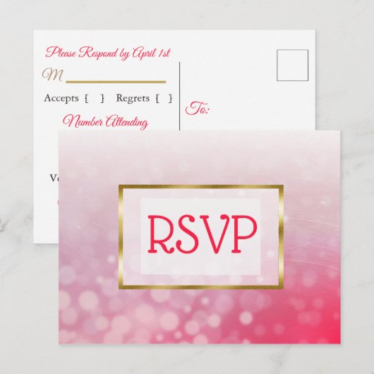 RSVP-Briefkaarten Uitnodiging Briefkaart (Voorkant / Achterkant)