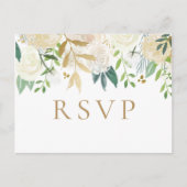 RSVP-Briefkaarten voor gouden en witte bruiloft Briefkaart (Voorkant)
