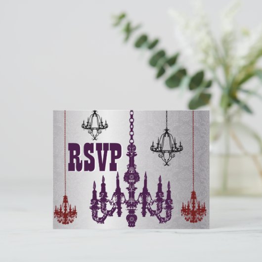 RSVP-Briefkaarten, voor rode, Paarse en zilverluch Uitnodiging Briefkaart (Staand voorkant)