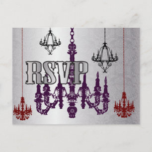 RSVP-Briefkaarten, voor rode, Paarse en zilverluch Uitnodiging Briefkaart