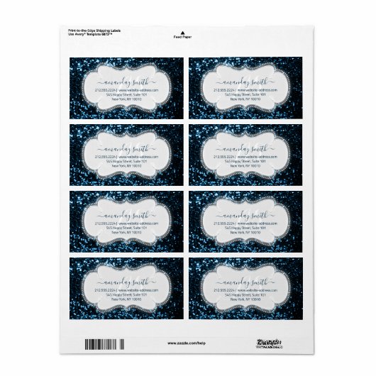 RSVP Bruids Sweet Monogram Bruiloft Blauw Marine Etiket (Full Sheet)