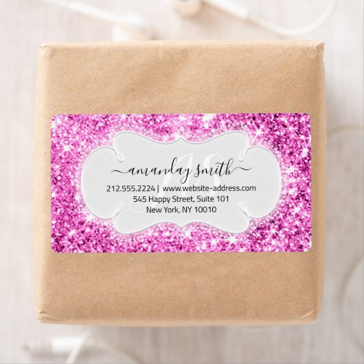RSVP Bruids Sweet Monogram Bruiloft Roze Sparkly Etiket (Insitu)