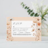 RSVP Bruiloft Bloemen Boho Bloemen Bohomian Kaart (Staand voorkant)