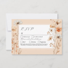 RSVP Bruiloft Bloemen Boho Bloemen Bohomian Kaart