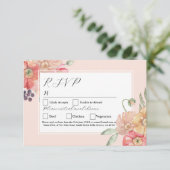 RSVP Bruiloft Bloemen Kleurrijke Waterverf Bloemen Kaart (Staand voorkant)