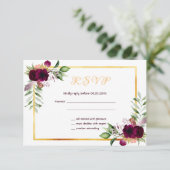 RSVP bruiloft bohemische boho-bloemen woedend wit (Staand voorkant)