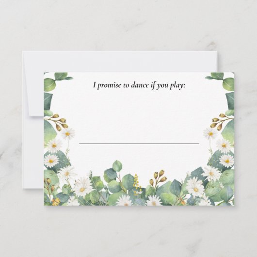 RSVP bruiloft botanische eucalyptus daisy thema Kaartje (Achterkant)