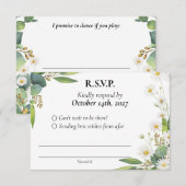 RSVP bruiloft botanische eucalyptus daisy thema Kaartje (Voorkant / Achterkant)