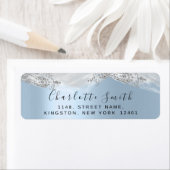 RSVP Bruiloft Bruids Zilver Blauw Sweet16th Etiket (Insitu)