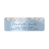 RSVP Bruiloft Bruids Zilver Blauw Sweet16th Etiket (Voorkant)