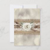 RSVP Bruiloft Burlap Beige Wit Rose Kant Bow (Achterkant)