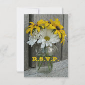 RSVP bruiloft: Daisies, Black Eyed Susans, Barnwoo (Voorkant)