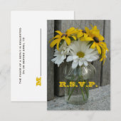 RSVP bruiloft: Daisies, Black Eyed Susans, Barnwoo (Voorkant / Achterkant)