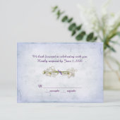 RSVP bruiloft- daisy bouquet met parels Kaart (Staand voorkant)