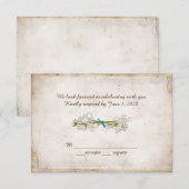 RSVP bruiloft- daisy bouquet met parels Kaart (Voorkant / Achterkant)