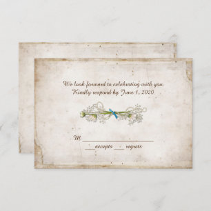 RSVP bruiloft- daisy bouquet met parels Kaart