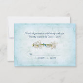 RSVP bruiloft- daisy bouquet met parels Kaart (Voorkant)