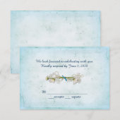 RSVP bruiloft- daisy bouquet met parels Kaart (Voorkant / Achterkant)