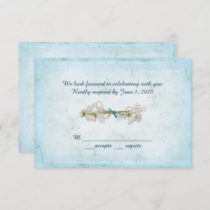 RSVP bruiloft- daisy bouquet met parels Kaart