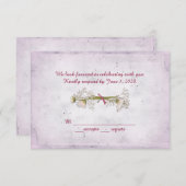 RSVP bruiloft- daisy bouquet met parels Kaart (Voorkant / Achterkant)