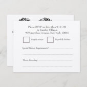 RSVP Bruiloft Eetgrage Harten Zilveren Antwoordkaa (Voorkant / Achterkant)