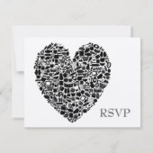 RSVP Bruiloft Eetgrage Harten Zilveren Antwoordkaa (Achterkant)