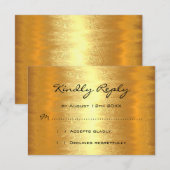 RSVP Bruiloft Feest Gouden Folie Eenvoudig Kaartje (Voorkant / Achterkant)