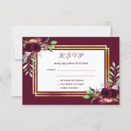 RSVP bruiloft florals bordeaux boho