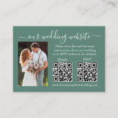 RSVP - bruiloft - foto 2 QR Eucalyptus Green Informatiekaartje (Voorkant)