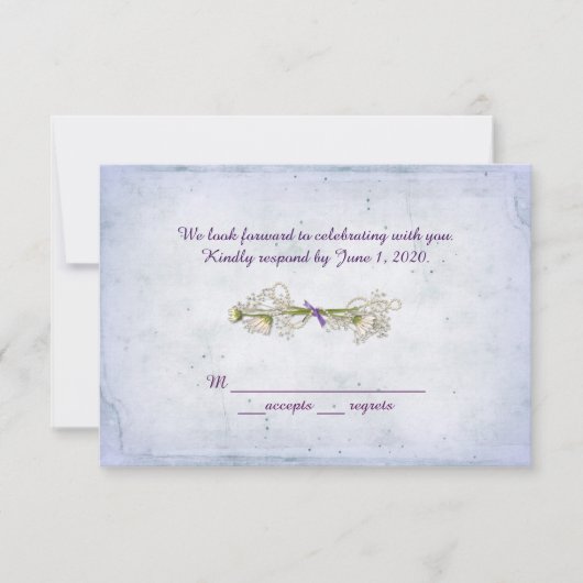 RSVP bruiloft - madelief boeket met parels Kaart (Voorkant)