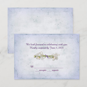 RSVP bruiloft - madelief boeket met parels Kaart