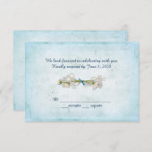 RSVP bruiloft - madelief boeket met parels Kaart (Voorkant / Achterkant)