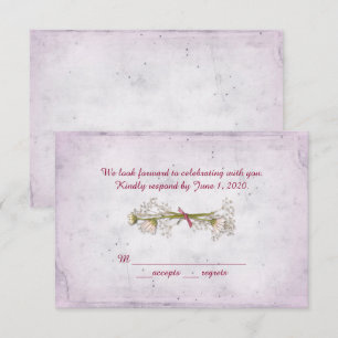 RSVP bruiloft- madelief boeket met parels Kaart