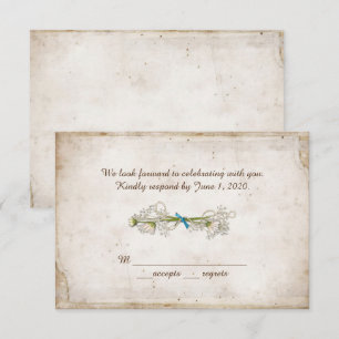 RSVP bruiloft - madeliefjesboeket met parels Kaart