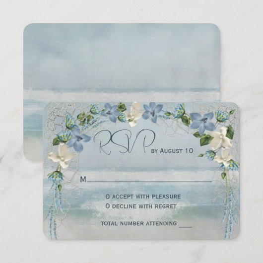 RSVP-bruiloft met Nautical Net RSVP Kaartje (Voorkant / Achterkant)