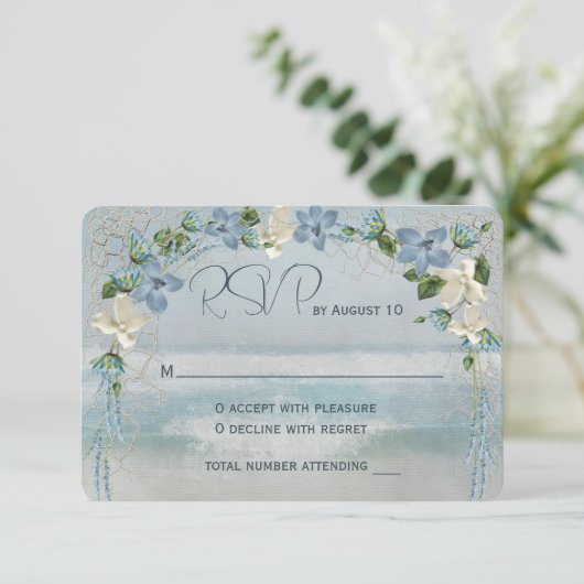 RSVP-bruiloft met Nautical Net RSVP Kaartje (Staand voorkant)