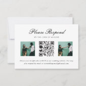 RSVP-bruiloft met QR-code en foto-bruiloft RSVP Kaartje (Voorkant)