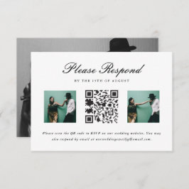 RSVP-bruiloft met QR-code en foto-bruiloft RSVP Kaartje